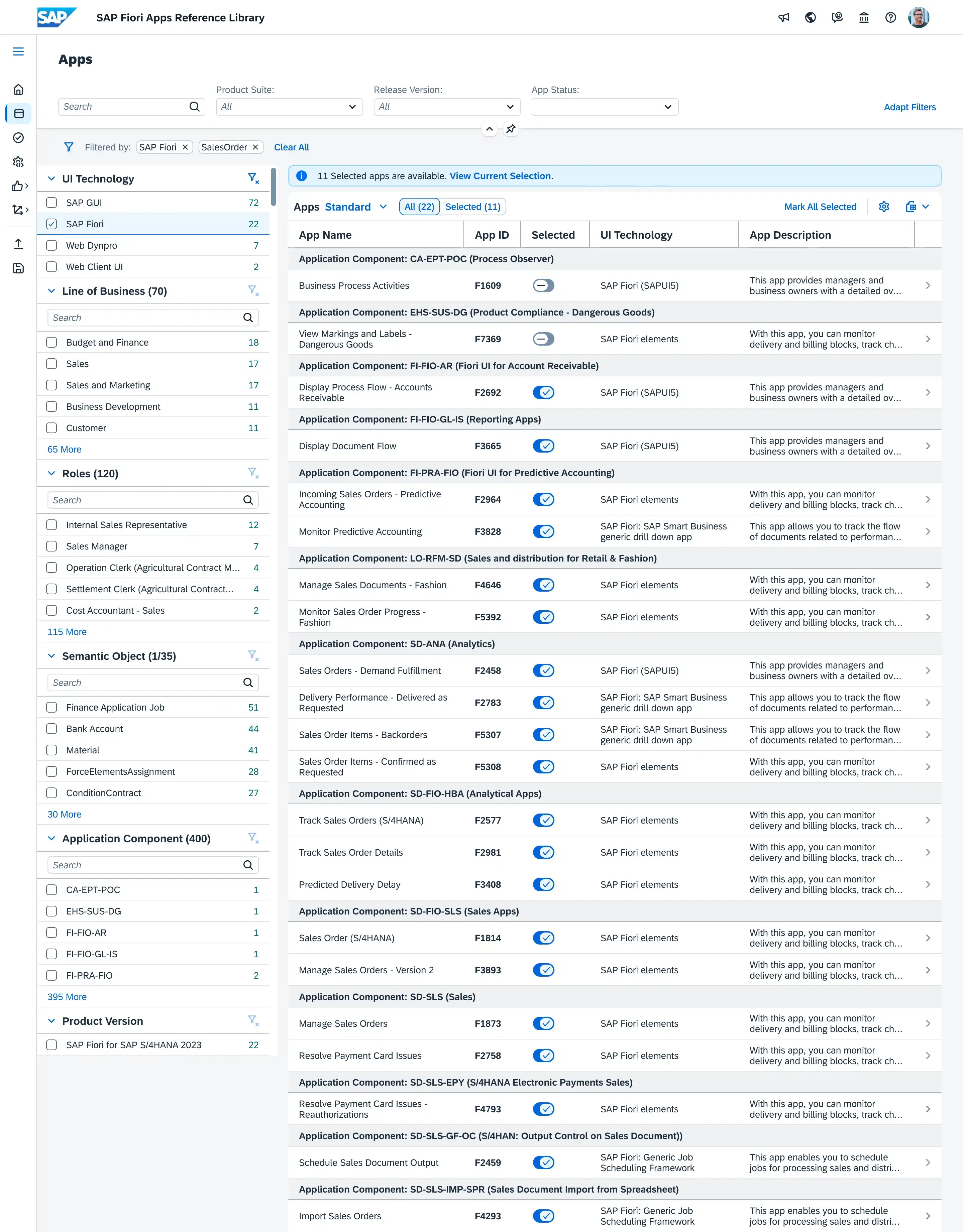 SAP Fiori Apps Reference Library